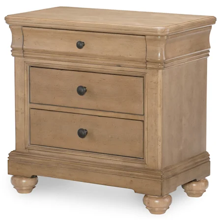 3 Drawer Nightstand with Outlet and USB